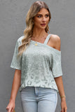 Leopard Asymmetrical Neck Cold-Shoulder Top • More Colors