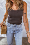 Waffle-Knit Scoop Neck Tank Top • More Colors