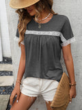 Contrast Round Neck Short Sleeve Tee • More Colors