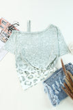 Leopard Asymmetrical Neck Cold-Shoulder Top • More Colors