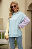 Color Block Round Neck Dropped Shoulder Sweater • More Colors