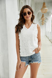 Lace Scalloped Keyhole V-Neck Tank • More Colors