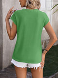 Rolled Cap Sleeve Round Neck Sweater • More Colors
