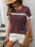 Contrast Round Neck Short Sleeve Tee • More Colors