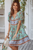 Tie Neck Short Sleeve Dress • More Colors