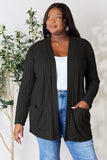 Basic Bae Ribbed Open Front Cardigan with Pockets • More Colors