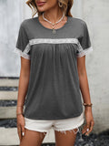 Contrast Round Neck Short Sleeve Tee • More Colors