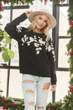 Jayne Floral Embroidered Sweater • More Colors