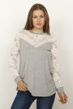 Lace sleeve heart top • more colors