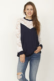 Lace sleeve heart top • more colors