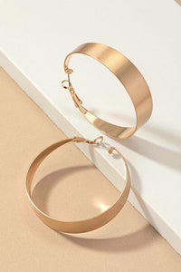 Satin surface wide hoop earrings • more colors