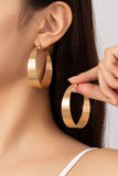 Satin surface wide hoop earrings • more colors