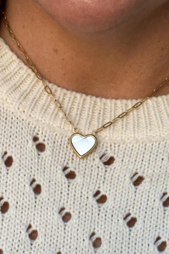 Pearl Shell Heart Necklace