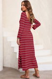 Slit Striped Round Neck Midi Dress • More Colors