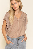 POL Studded Flutter Sleeve T-shirt • More Colors