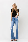 FLYING MONKEY HIGH RISE FLARE W HEM DETAIL