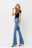 FLYING MONKEY HIGH RISE FLARE W HEM DETAIL