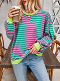 Contrast Striped Long Sleeve Sweatshirt • More Colors