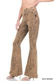 ACID WASH HIGH WAIST RAW EDGE HEM PANTS • MORE COLORS