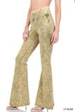 ACID WASH HIGH WAIST RAW EDGE HEM PANTS • MORE COLORS