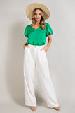 V-NECK PUFF SLEEVE BLOUSE TOP • More Colors