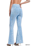 ACID WASH HIGH WAIST RAW EDGE HEM PANTS • MORE COLORS