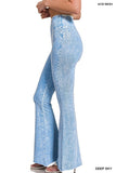 ACID WASH HIGH WAIST RAW EDGE HEM PANTS • MORE COLORS