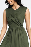 Sleeveless Cross-Over Bodice Midi Dress • More Colors