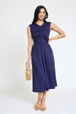 Sleeveless Cross-Over Bodice Midi Dress • More Colors