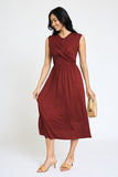 Sleeveless Cross-Over Bodice Midi Dress • More Colors