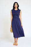 Sleeveless Cross-Over Bodice Midi Dress • More Colors