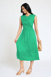 Sleeveless Cross-Over Bodice Midi Dress • More Colors