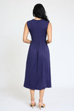 Sleeveless Cross-Over Bodice Midi Dress • More Colors