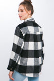 Plaid Button Down Jacket with Front Pocket Detail • More Colors