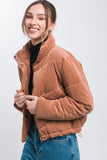 Corduroy Puffer Jacket with Toggle Detail • More Colors