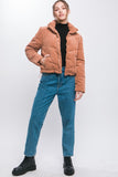 Corduroy Puffer Jacket with Toggle Detail • More Colors