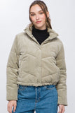 Corduroy Puffer Jacket with Toggle Detail • More Colors