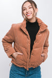 Corduroy Puffer Jacket with Toggle Detail • More Colors