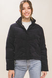 Corduroy Puffer Jacket with Toggle Detail • More Colors