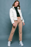 Corduroy Puffer Jacket with Toggle Detail • More Colors