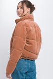 Corduroy Puffer Jacket with Toggle Detail • More Colors