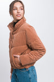 Corduroy Puffer Jacket with Toggle Detail • More Colors