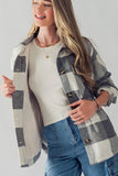 Plaid Button Down Jacket with Front Pocket Detail • More Colors