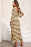 Slit Striped Round Neck Midi Dress • More Colors