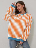 Contrast Striped Long Sleeve Sweatshirt • More Colors