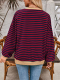 Contrast Striped Long Sleeve Sweatshirt • More Colors