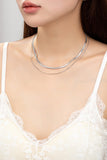two layer mixed size herringbone chain necklace • more colors