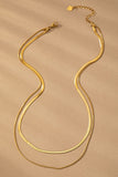 two layer mixed size herringbone chain necklace • more colors