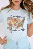 She Loves Jesus And America Too Graphic T Shirts • More Colors