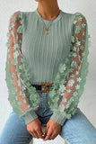 Textured Applique Long Sleeve Blouse • More Colors